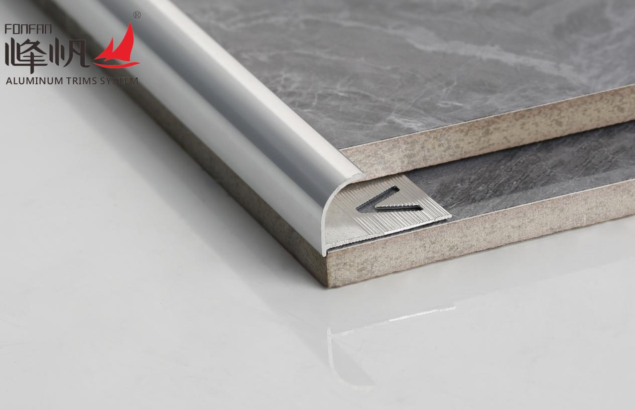 Round edge aluminium tile edge trim LSY02A for sale
